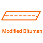 Modified bitumen roofing icon for low slope commercial roofing systems