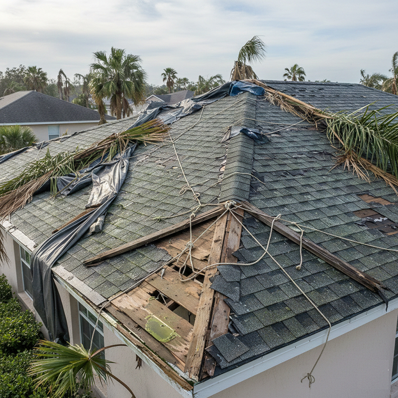 The Roofing Crew provides emergency storm damage roof repair in Central Florida.